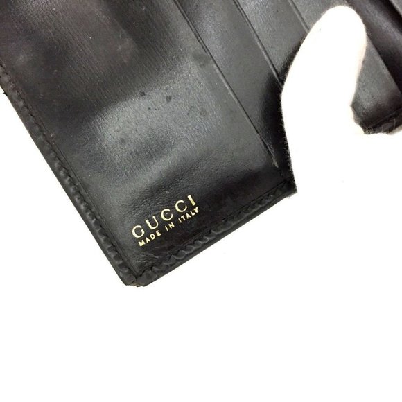 Gucci Black Glossy Leather Bi-fold Style Rectangular Wallet - Picture 2 of 7